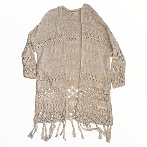 Hollister Beige Open-Front Cardigan